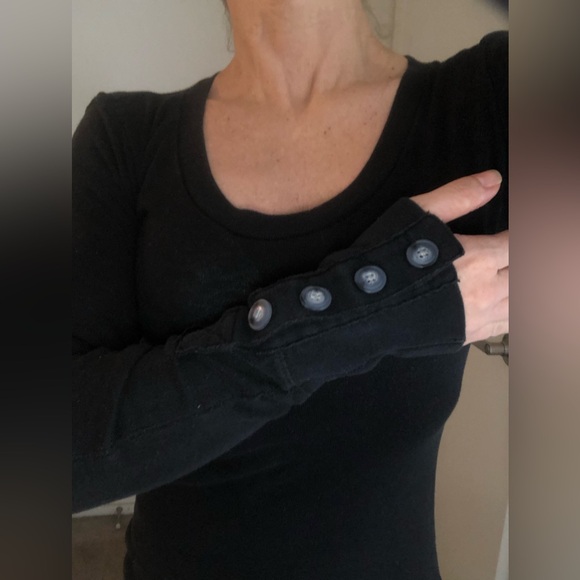 SOLD! Free People Rare Old School Black Button Cuff Top S SOLD ** SOLD* - Picture 2 of 14